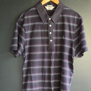 Original Penguin men's polo L Large SS black stripe Heritage Slim Fit Munsingwea